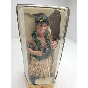 Hawaiian Hula Man Ukulele Aloha Tiki Bar Hula Doll Car Dashboard Dance Chiefly